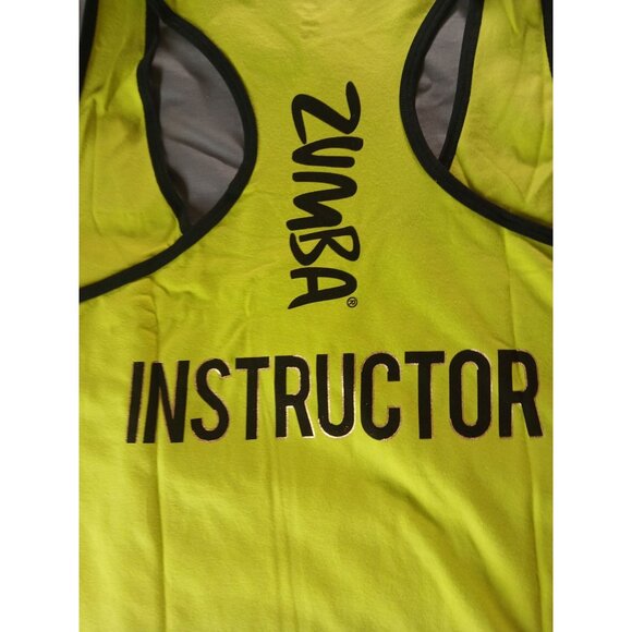 Zumba Dance Instructor Racerback Tank Top Neon Green Black XXL Dance Joy New - Picture 9 of 13